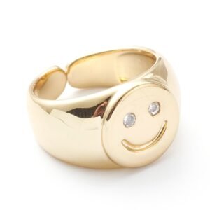 Anillo abierto smile laminado oro 18k/goldfilled