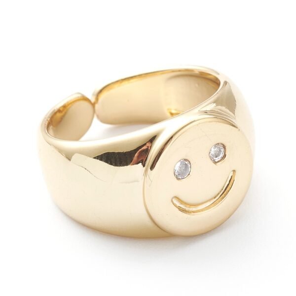 Anillo abierto smile laminado oro 18k/goldfilled