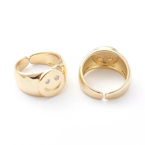 Anillo abierto smile laminado oro 18k/goldfilled - Imagen 2