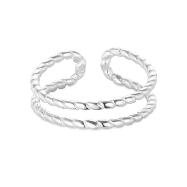 Anillo ajustable plata 925 con doble linea