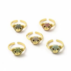 Anillo cara de oso microcircones de colores