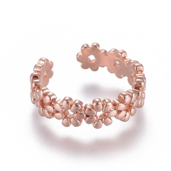Anillo media falange midi dorado rosé/gold rose flores