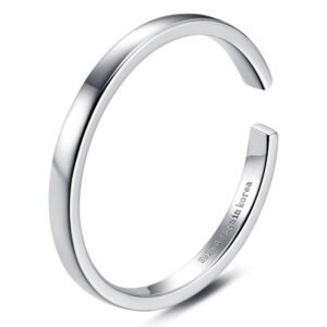 Anillo simple plata 925 bañado en rodio