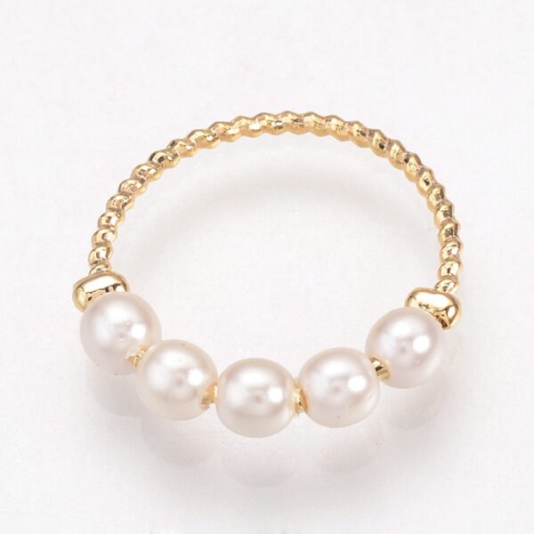 Argolla cerrada goldfilled oro 18k con perlas
