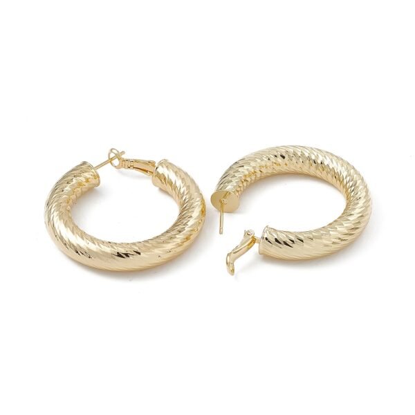 Par de aros argollas gruesas laminadas oro 18k goldfilled