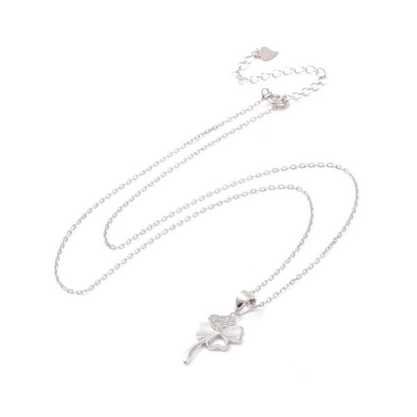Cadena y dije de trebol plata 925 - Imagen 3