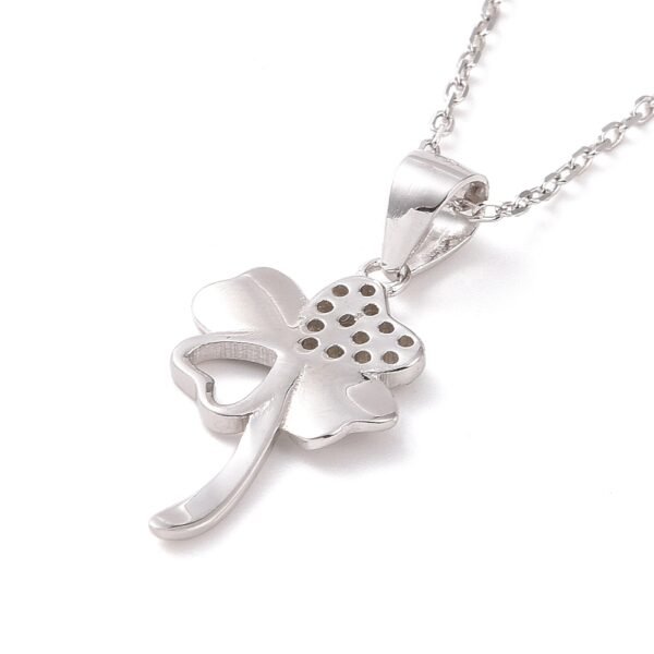 Cadena y dije de trebol plata 925 - Imagen 2