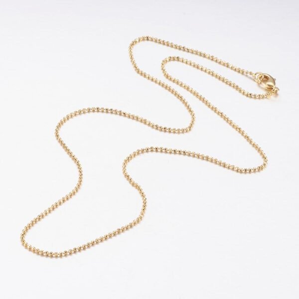 Cadenita laminada oro 18k/goldfilled con bolitas - Imagen 2