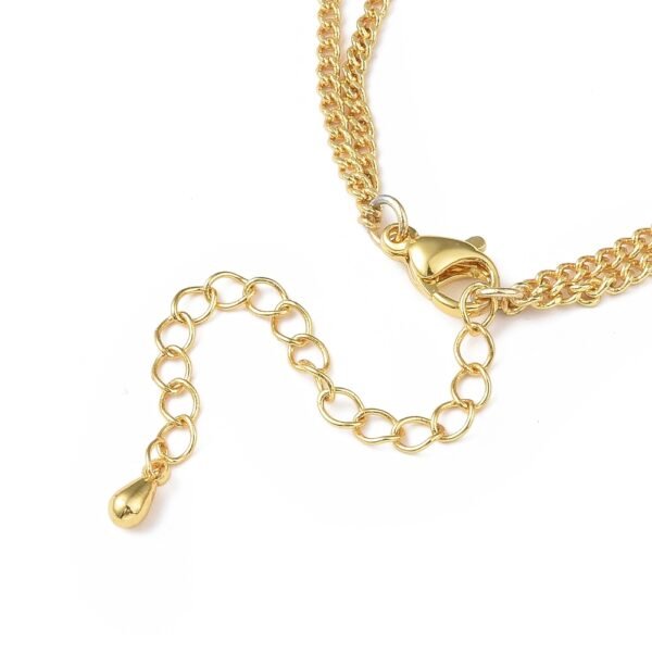 Collar doble laminado oro 18k/goldfilled corazón y candados - Imagen 2