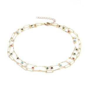 Collar doble layer laminado oro 18k/goldfilled