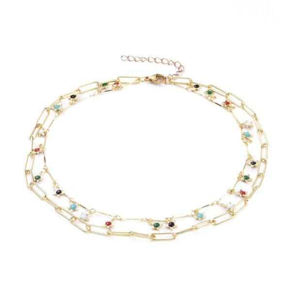 Collar doble layer laminado oro 18k/goldfilled