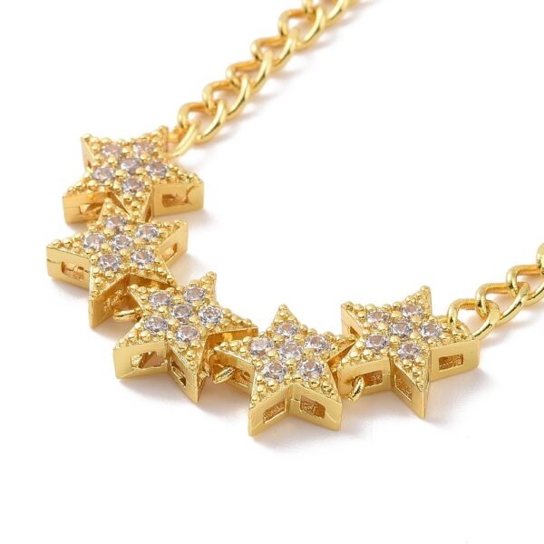 Collar laminado oro 18k/goldfilled estrellas microcircones