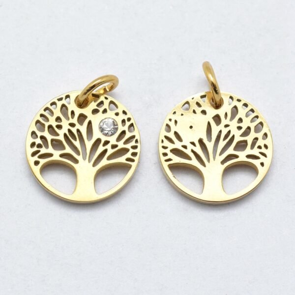 Dije arbol de la vida acero laminado oro 18k/goldfilled