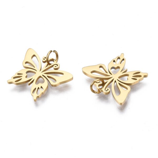 Dije mariposa de acero goldfilled oro 14k