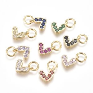 Dije corazón laminado oro 18k/goldfilled microcircones