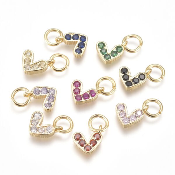 Dije corazón laminado oro 18k/goldfilled microcircones