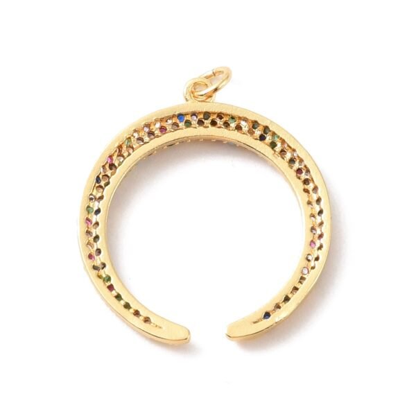 Dije de luna laminado oro 18k/goldfilled con microcircones - Imagen 2