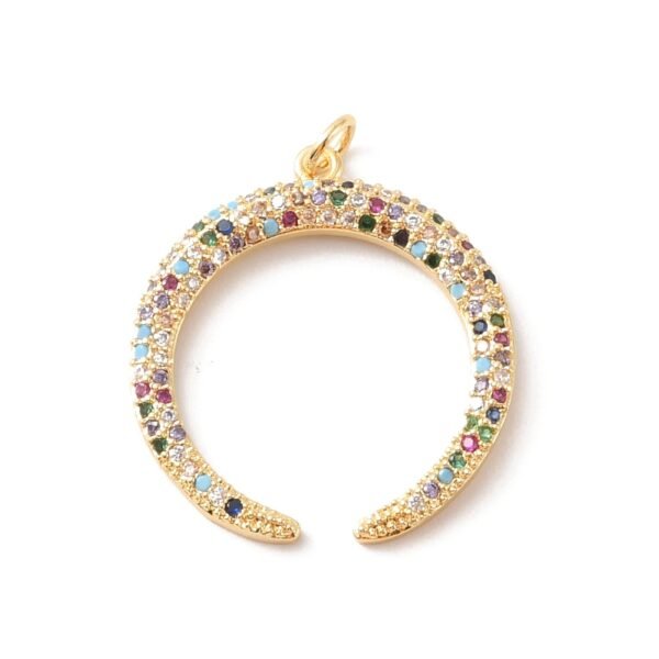 Dije de luna laminado oro 18k/goldfilled con microcircones