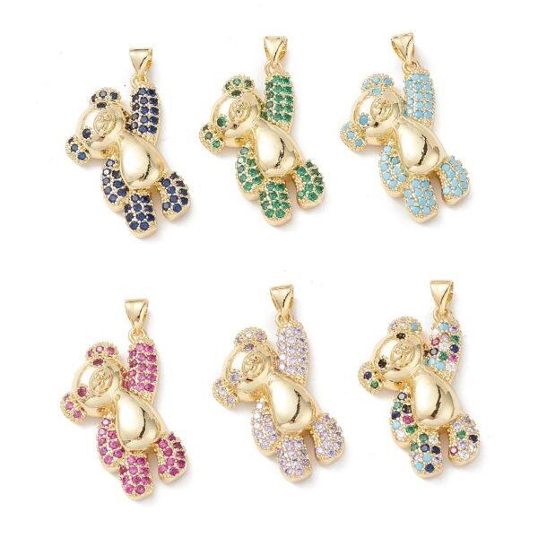Dije oso teddy laminado oro 16k/goldfilled microcircones