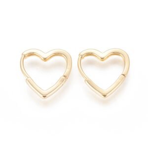 Par aros corazones laminados oro 18k/goldfilled