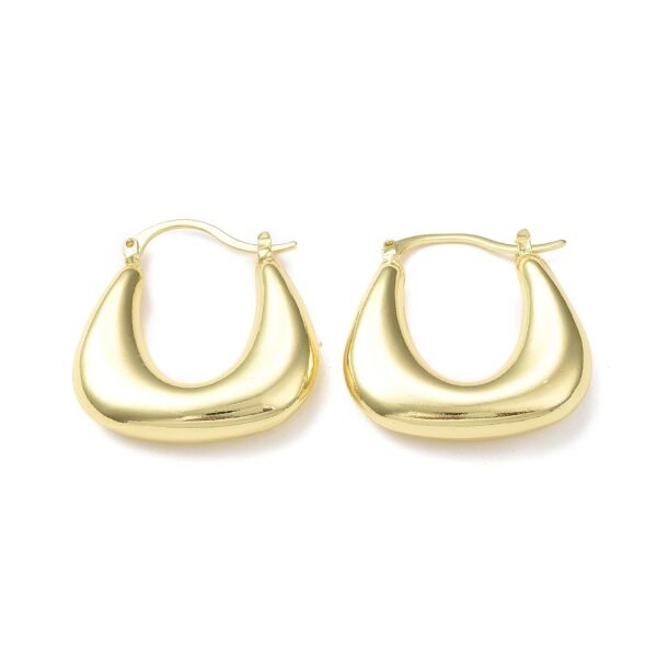 Par aros argollas forma U laminados oro 18k/goldfilled - Imagen 2