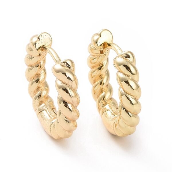 Par aros argollitas trenzadas goldfilled oro 18k