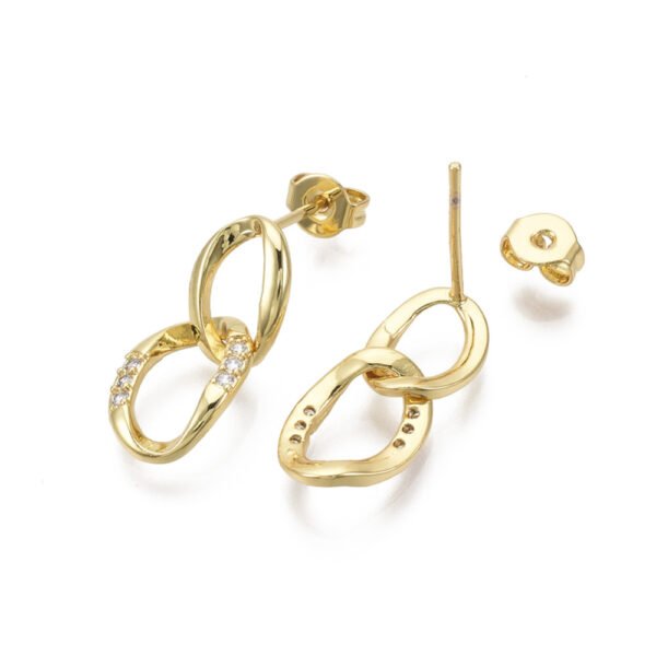 Par aros doble eslabón goldfilled oro 18k