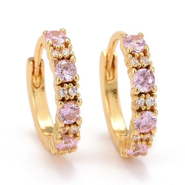 Par aros goldfilled oro18k circones rosados
