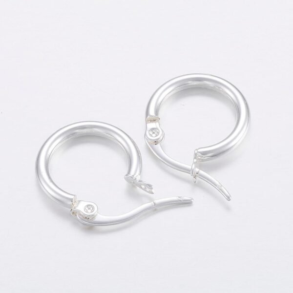 Par de argollas de acero aros blancos 16mm