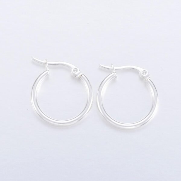 Par de argollas de acero aros blancos 21/2mm