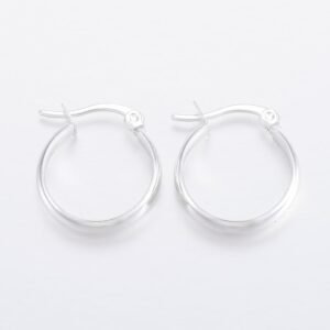 Par de argollas de acero aros blancos 21/4mm