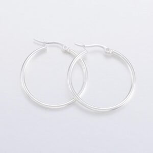 Par de argollas de acero aros blancos 31mm