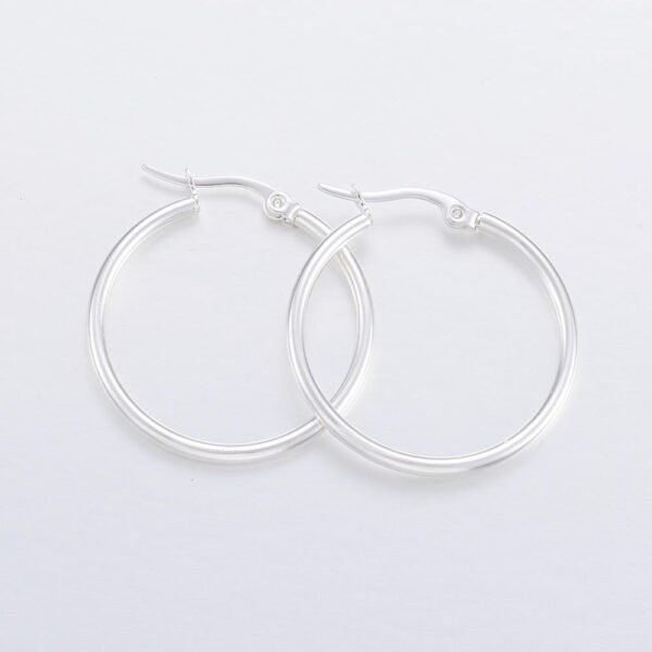 Par de argollas de acero aros blancos 31mm