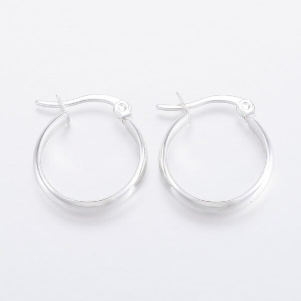 Par de argollas de acero aros blancos 21/4mm