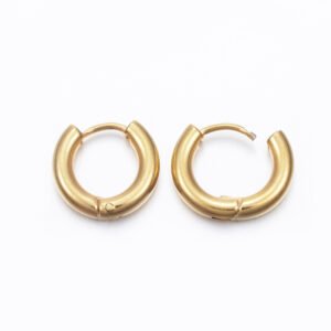 Par de argollas de acero dorado 14mm