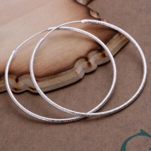 Par de argollas grandes aros arenados 5cm