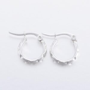 Par de argollitas de acero aros blancos