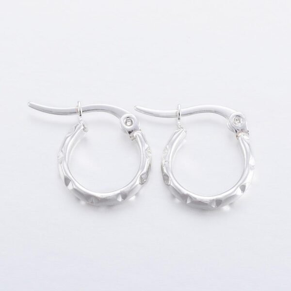 Par de argollitas de acero aros blancos