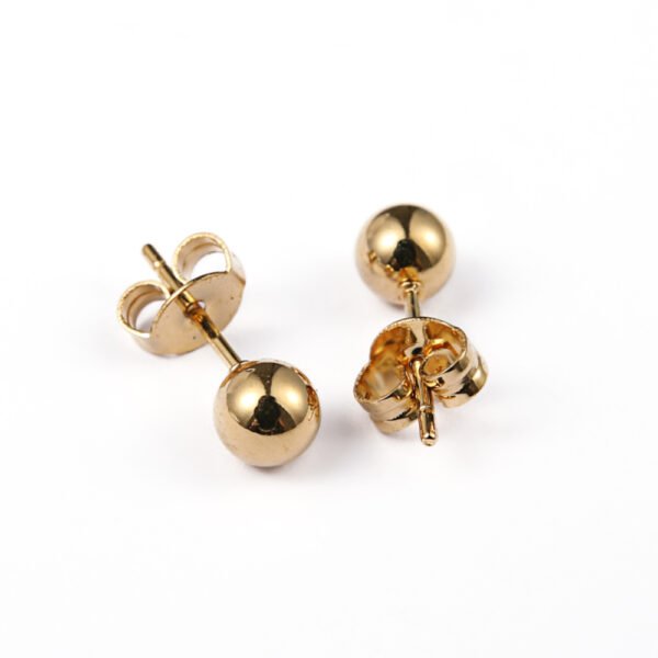 Par de aritos/aros de perlitas acero quirúrgico dorado