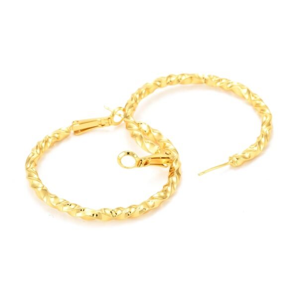 Par de aros argollas grandes laminados oro 18k/goldfilled