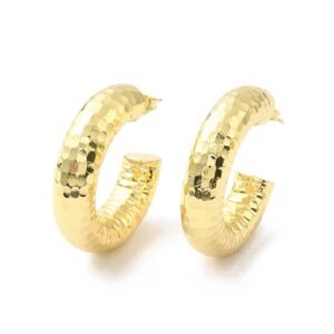 Par de aros argollas gruesas laminados oro 18k/goldfilled