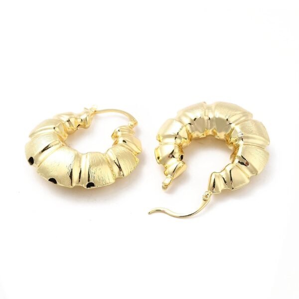 Par de aros argollas infladas grandes goldfilled oro 18k