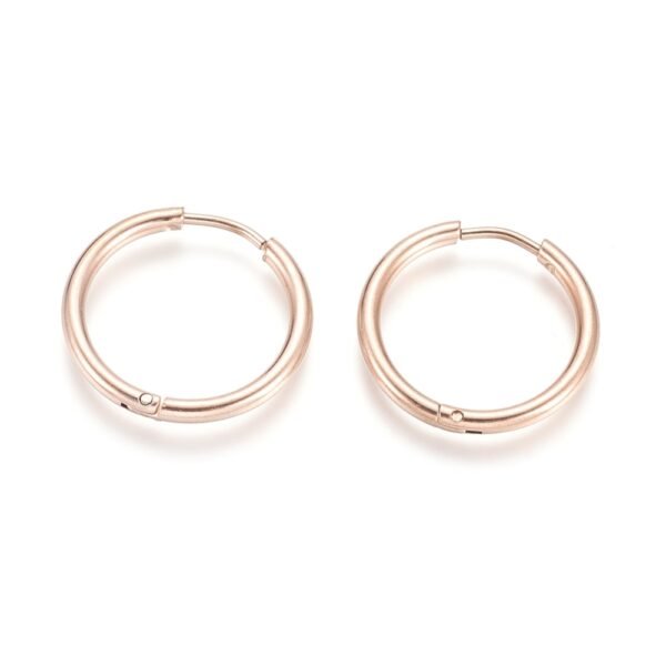 Par de aros de acero argollas 20mm dorado/gold rose