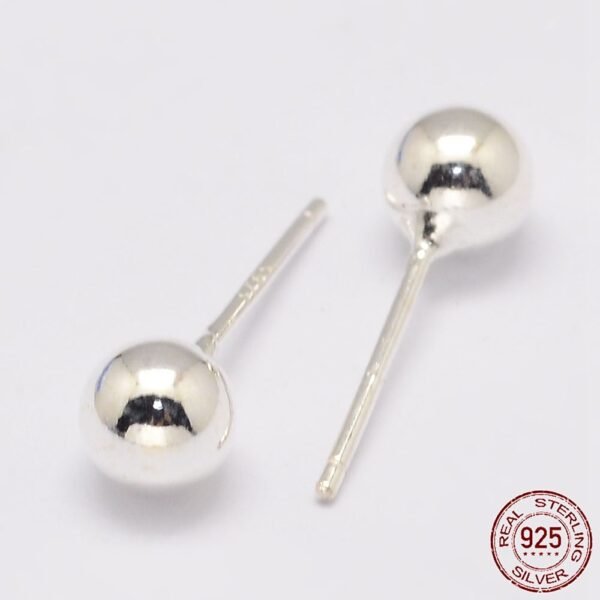 Par de aros de plata 925 perlitas 4mm
