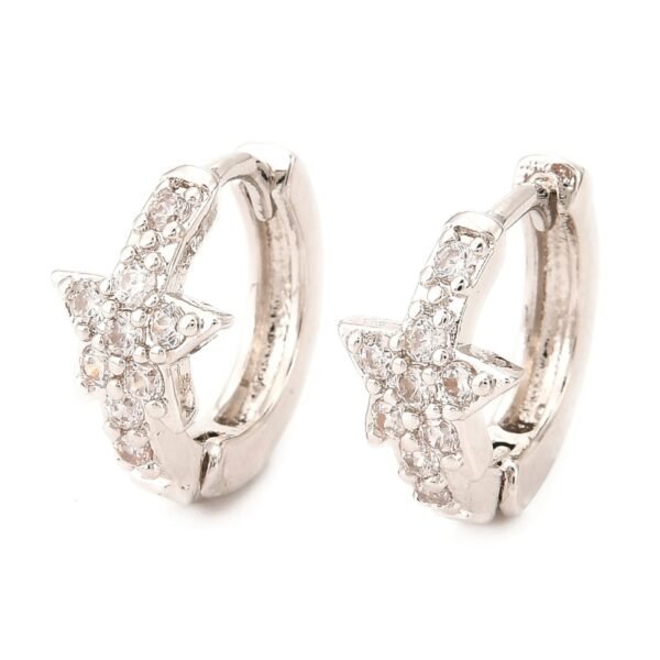 Par de aros estrellas con microcircones