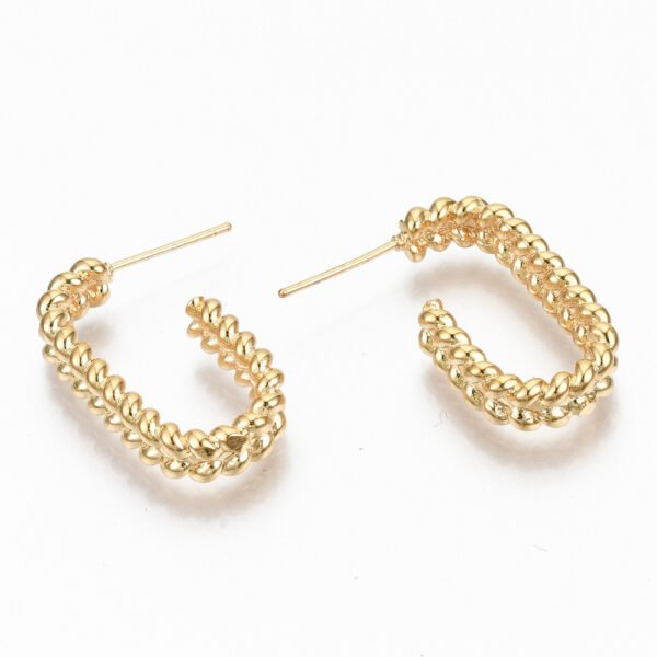 Par de aros media argolla laminados oro 18k/goldfilled
