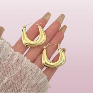 Par aros argollas forma U laminados oro 18k/goldfilled