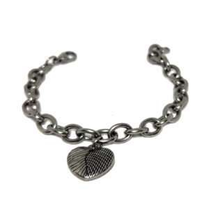 Pulsera de acero quirúrgico corazón con patrones