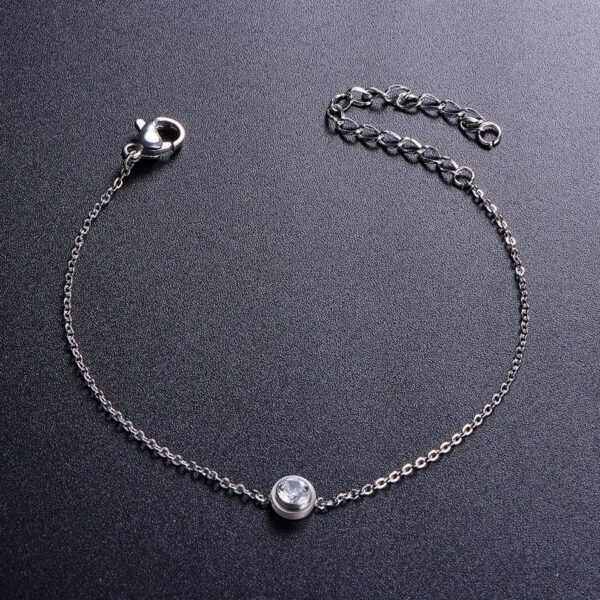Pulsera finita plata 925 bañada en rodio con zircón - Imagen 2
