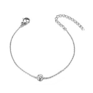 Pulsera finita plata 925 bañada en rodio con zircón